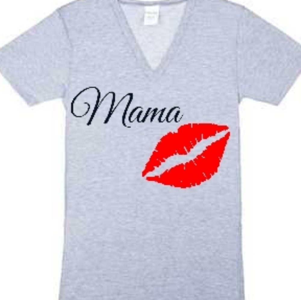 Mama with red lips